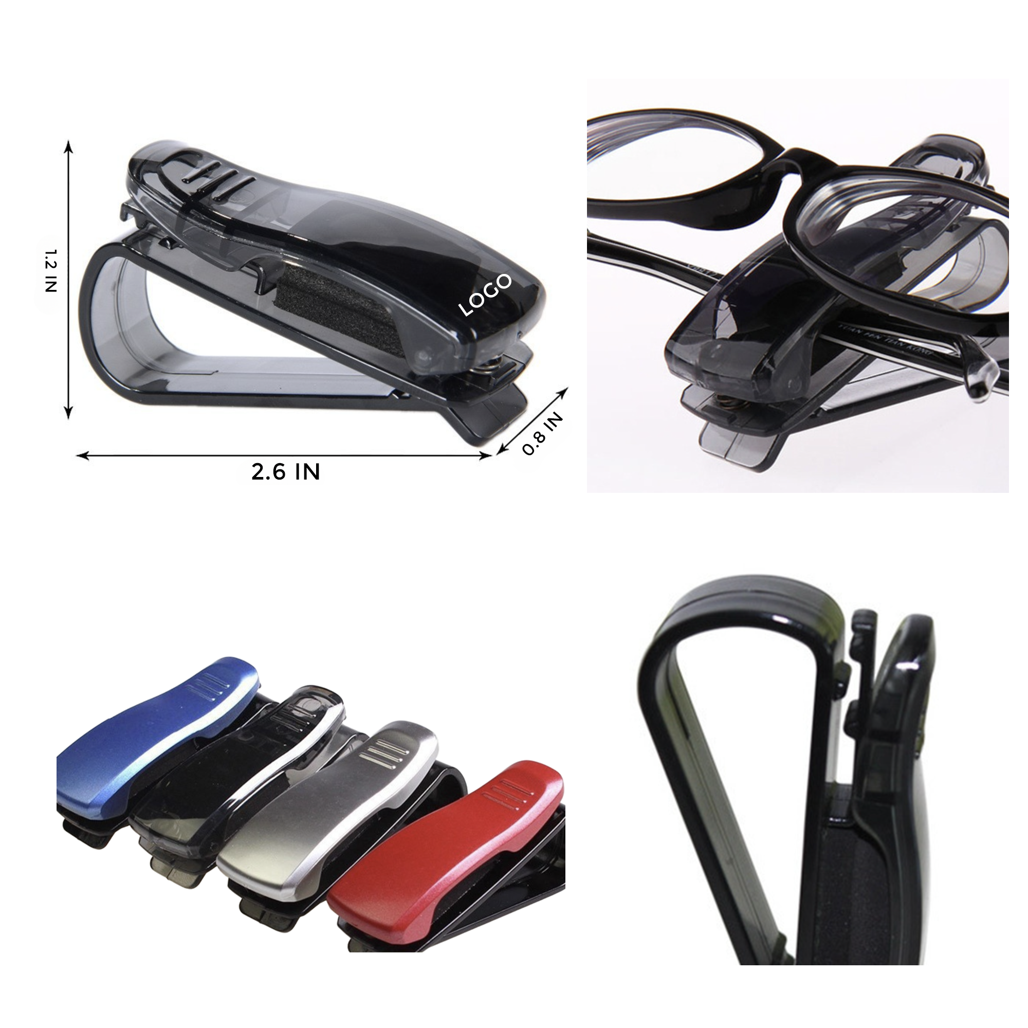 MOQ 10 PCS Stylish Car-mounted Eyeglass Clip 1