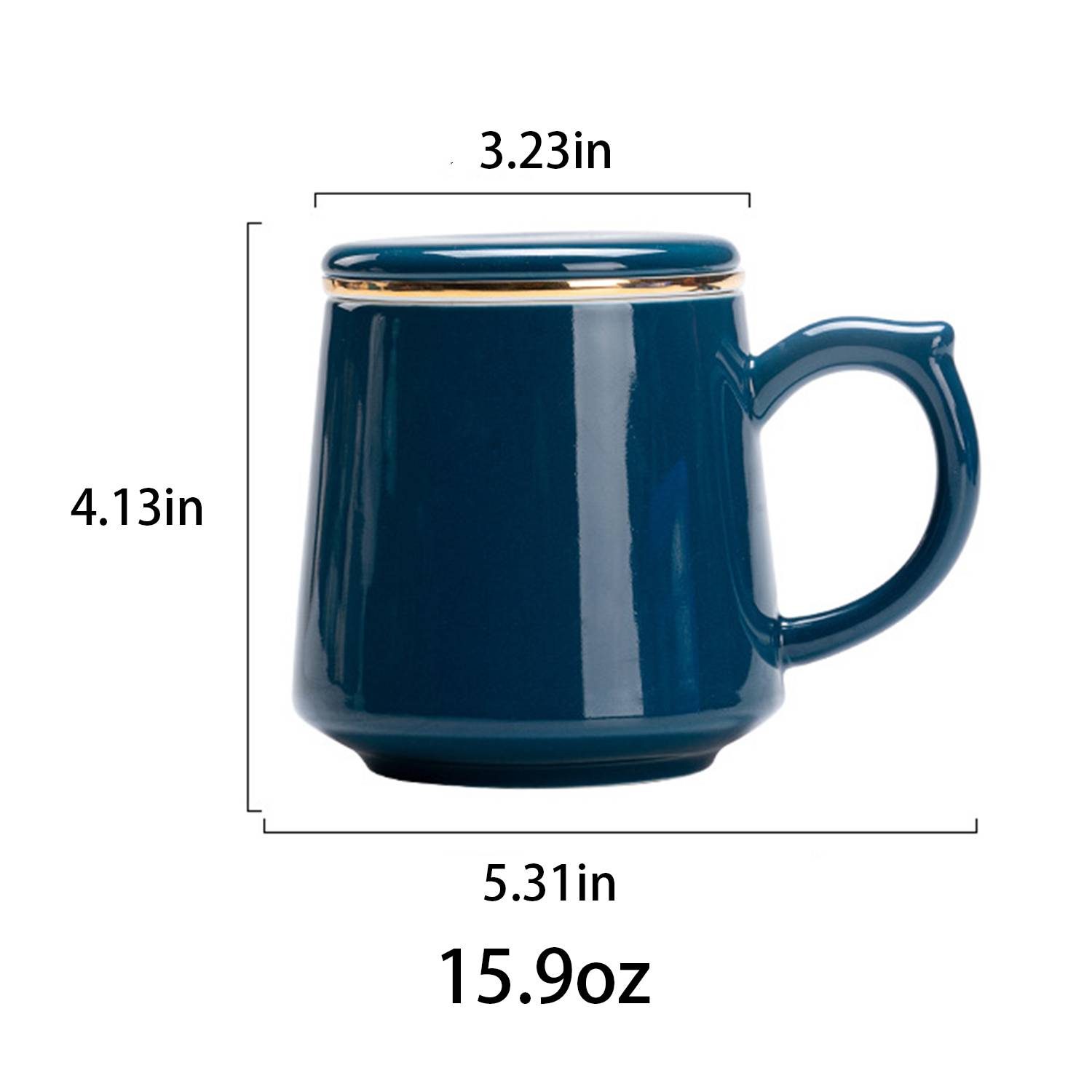 Ceramic Tea Mug Customized with Lid Handle 2