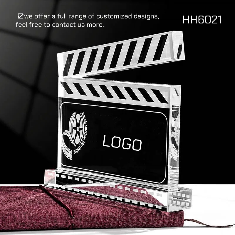 Film Crystal Academy Award Trophy Movie Clapper 8