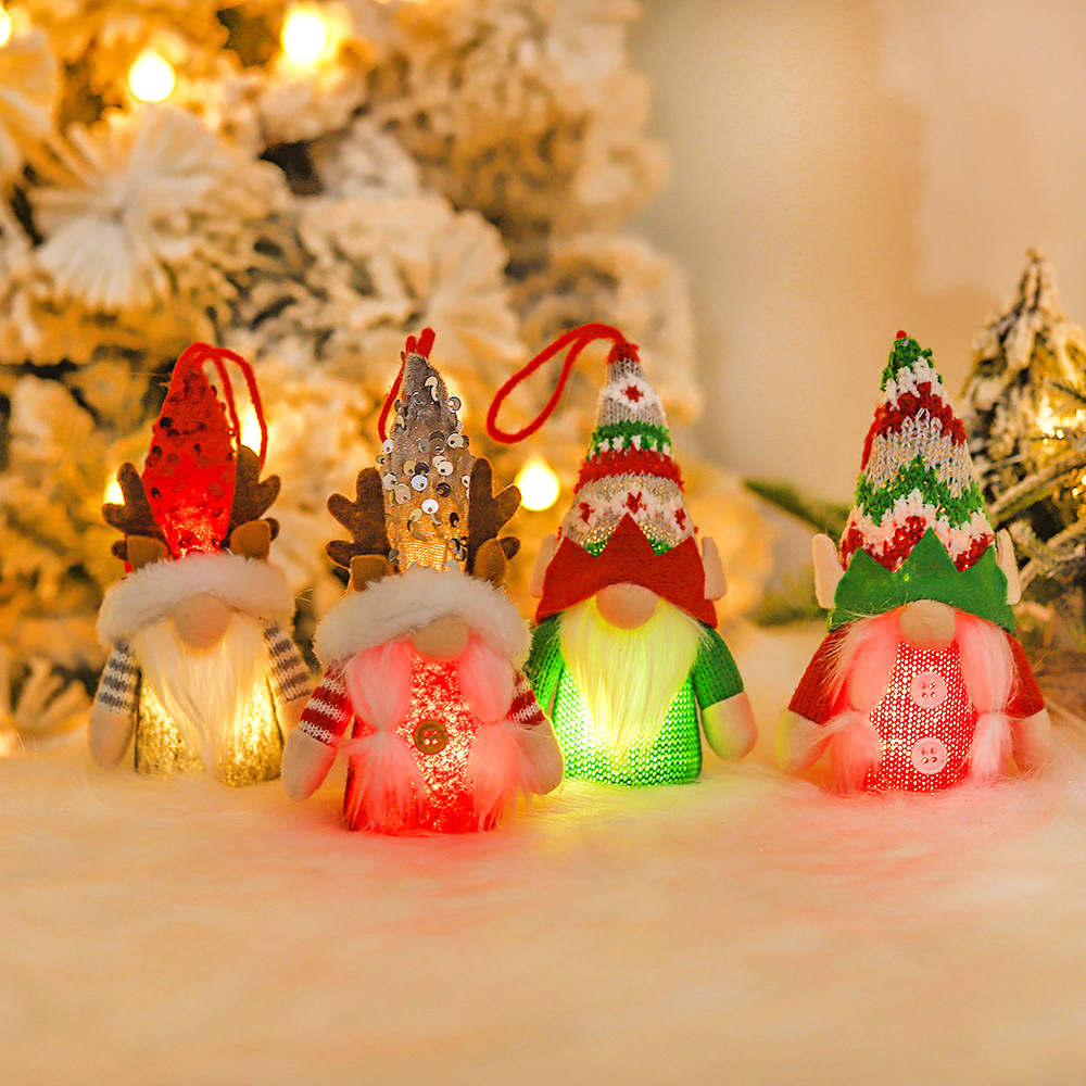Christmas Rudolph Elf Doll Pendant with LED Lamp, promotional household item with logo imprint 3
