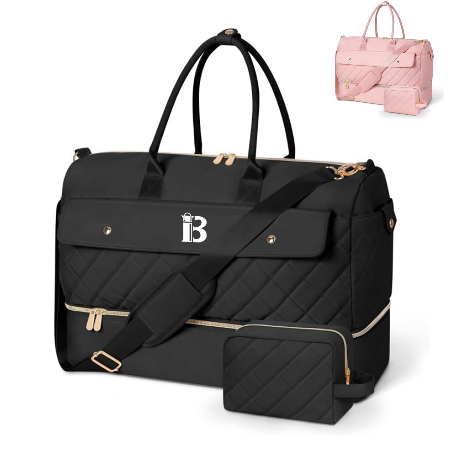 Carry On Overnight Shoe Compartment Travel Duffel Bag 1