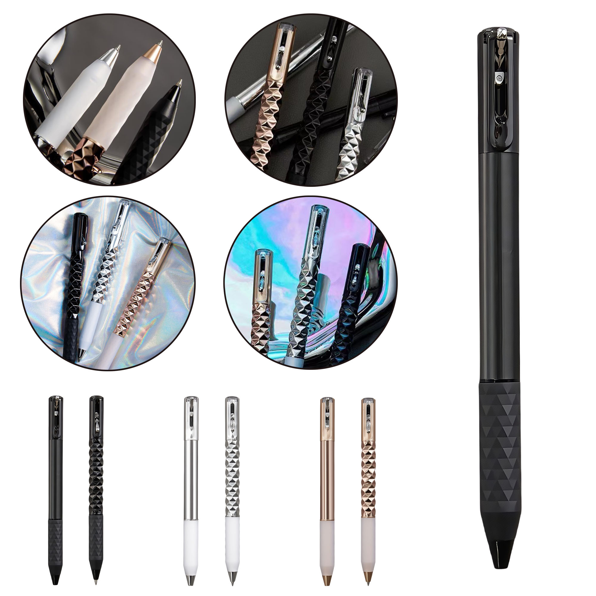 Rhombus Geometric Transforming Pen - Retractable Stress Relief Ballpoint Pen for Students 5