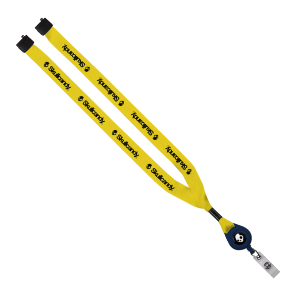 3/4" Polyester Lanyard with Metal Crimp & Retractable Badge Reel 30