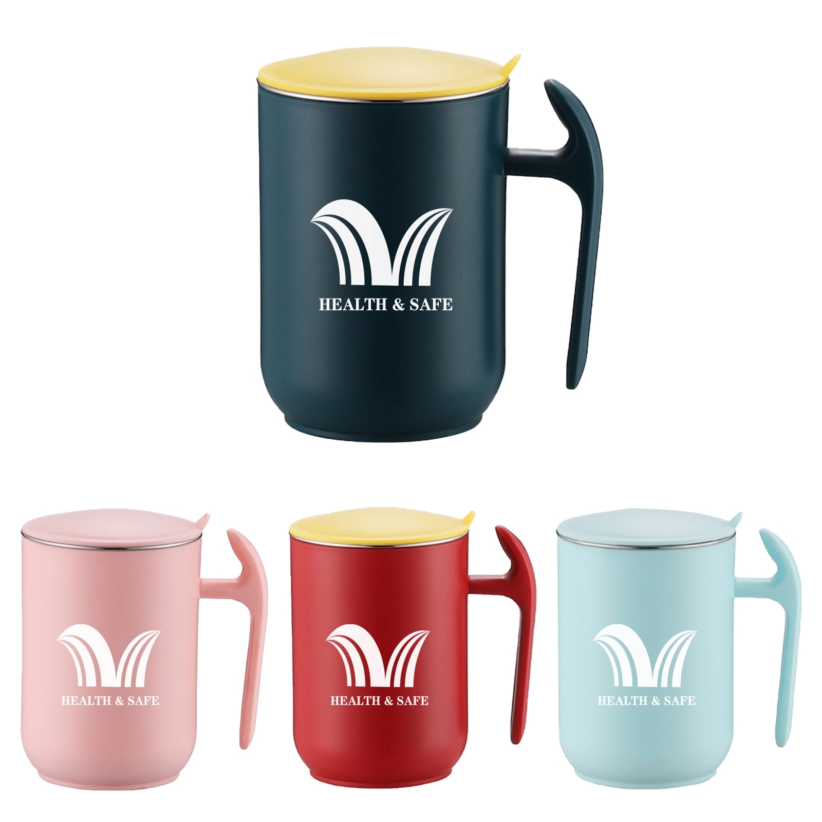 Tea Cup Wide Handle With Lids 12 Oz 2