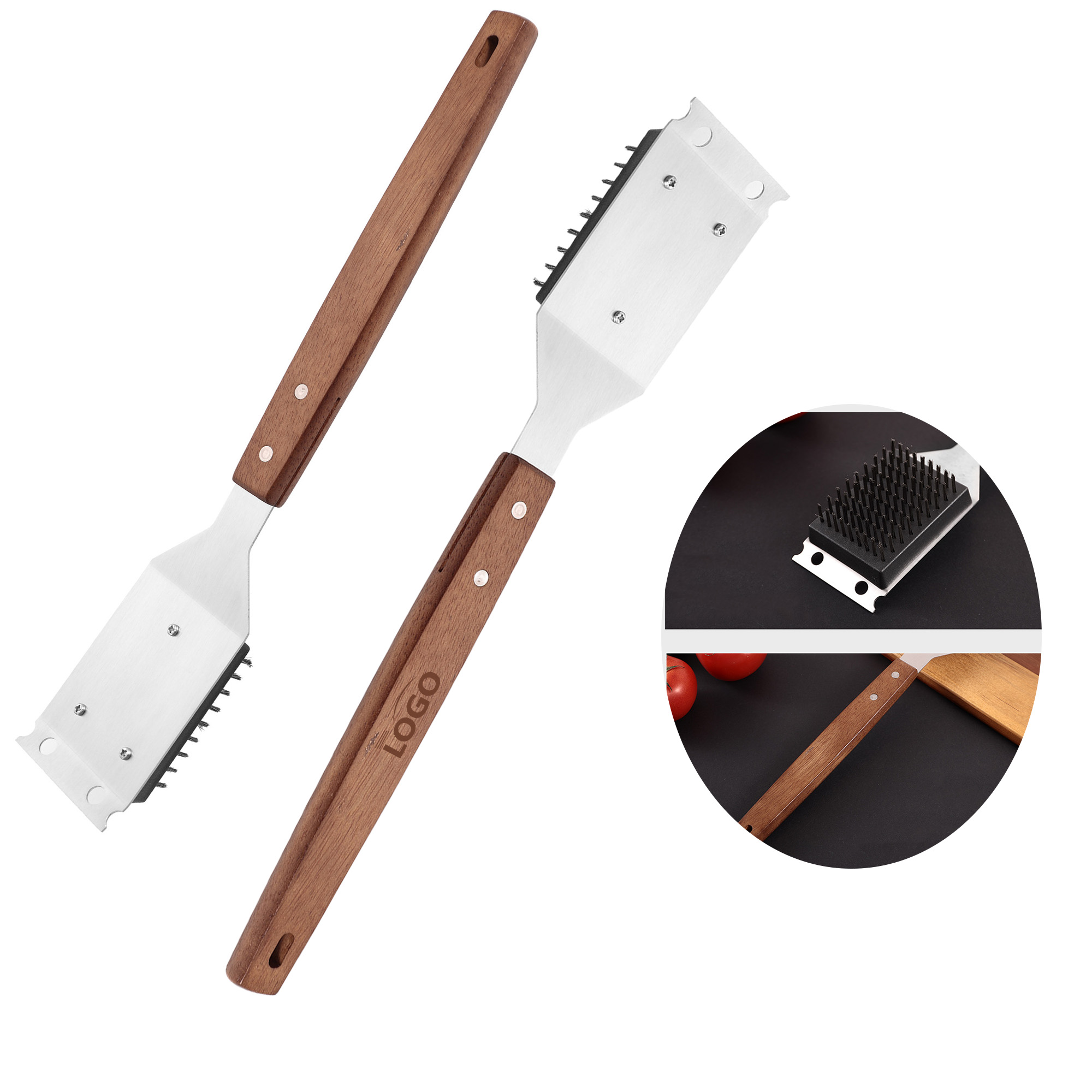 Stainless Steel Grill Spatula Tool Brush 2