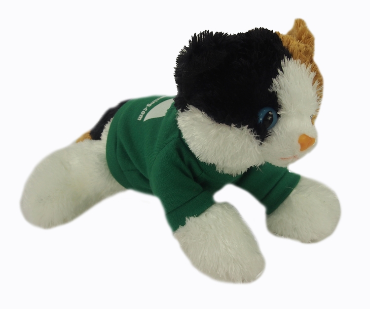 8" Esmeralda Calico Cat with T-shirt and One Color Imprint 2