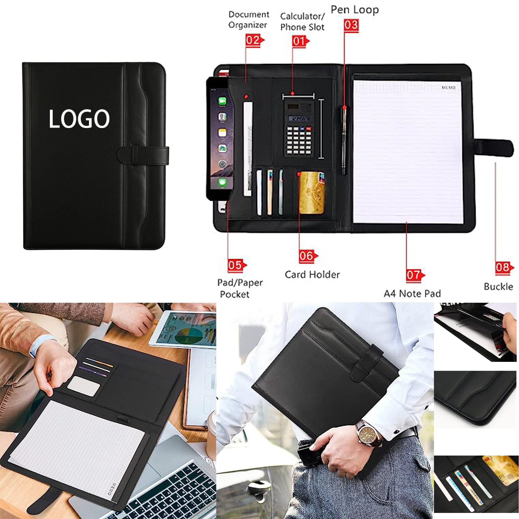 A4 Portfolio Leather Padfolio Binder 2