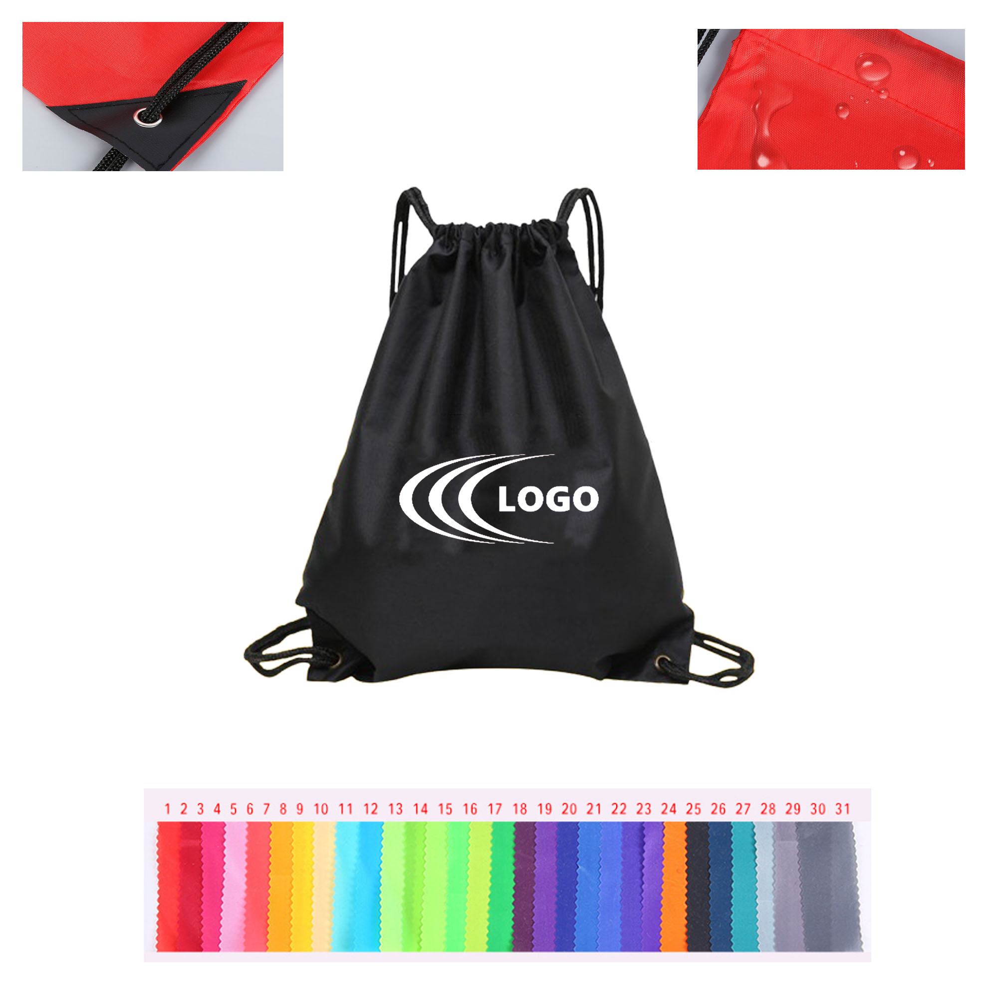 Custom Camping 210D Polyester Drawstring Bag 3