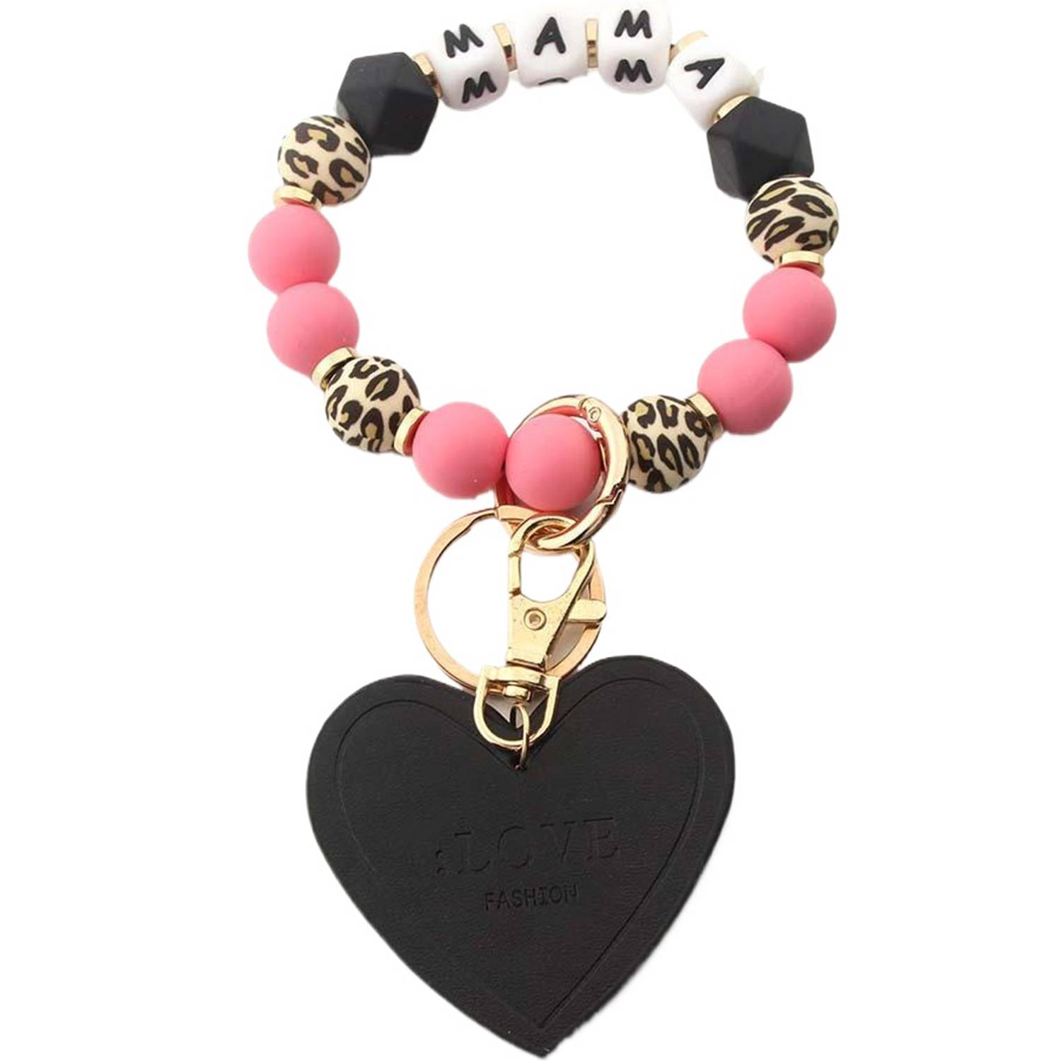 Silicone Beaded Bracelet Keychain 7