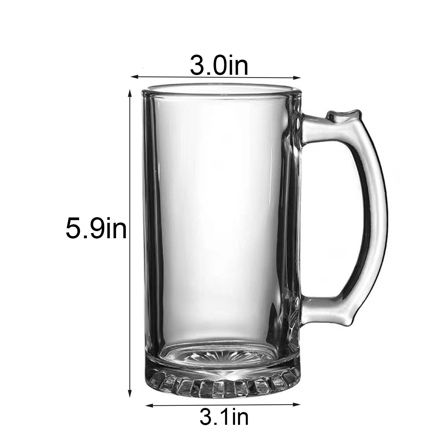 16oz Glass Beer Mugs w/ Handle 5