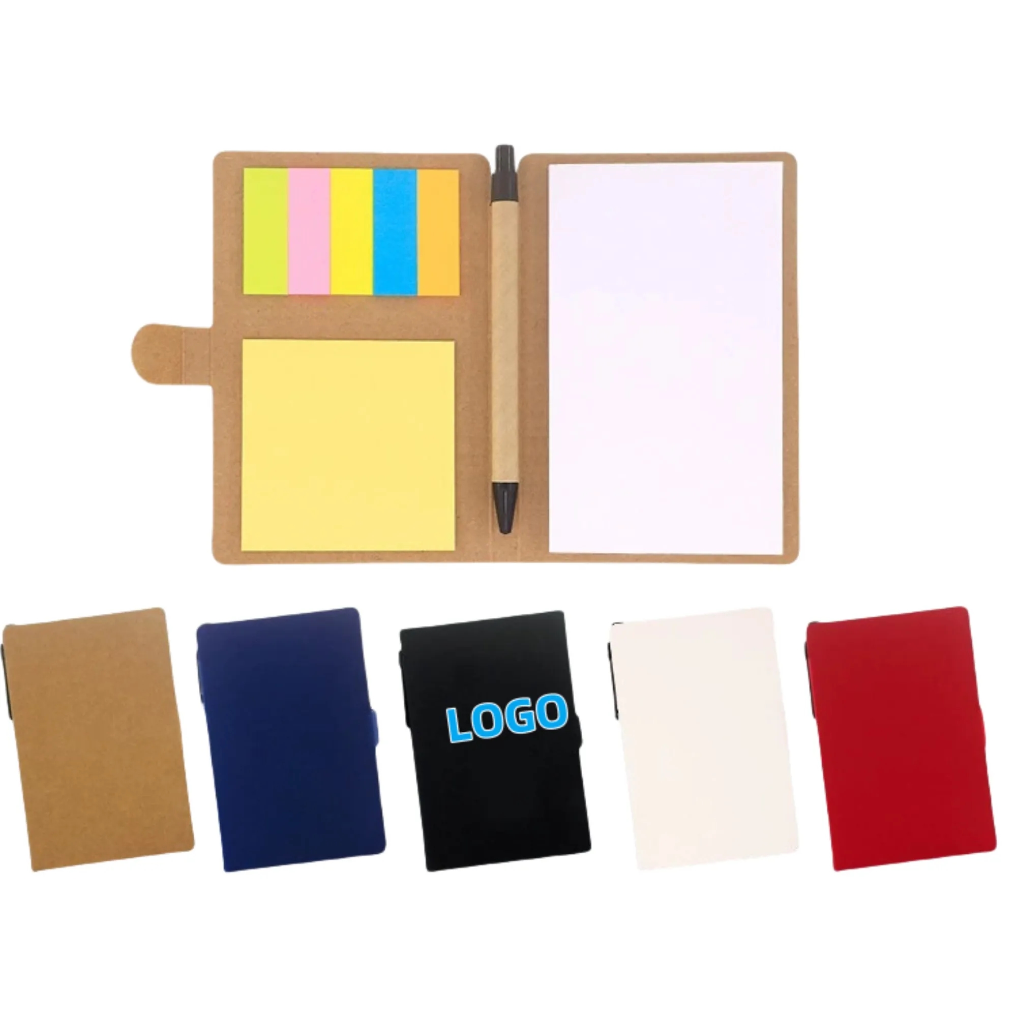Kraft Paper Notebook With Pen And Colored Labels 4