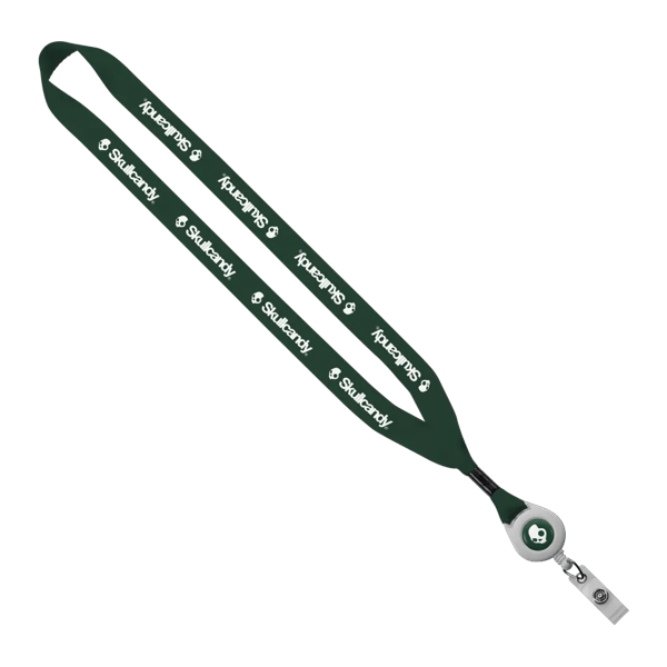 3/4" Polyester Lanyard with Metal Crimp & Retractable Badge Reel 290