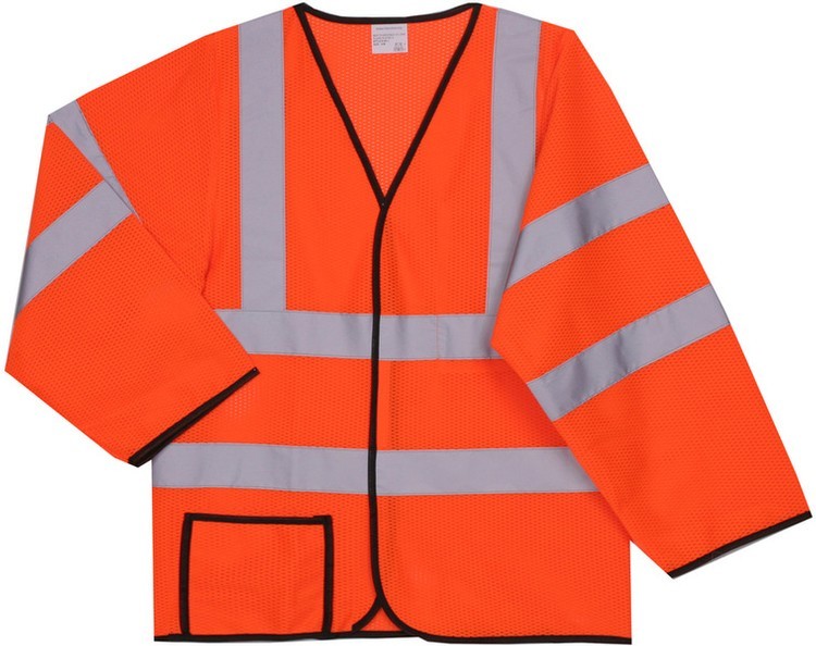 Polyester Orange Mesh Safety Long Sleeve Jersey SV187