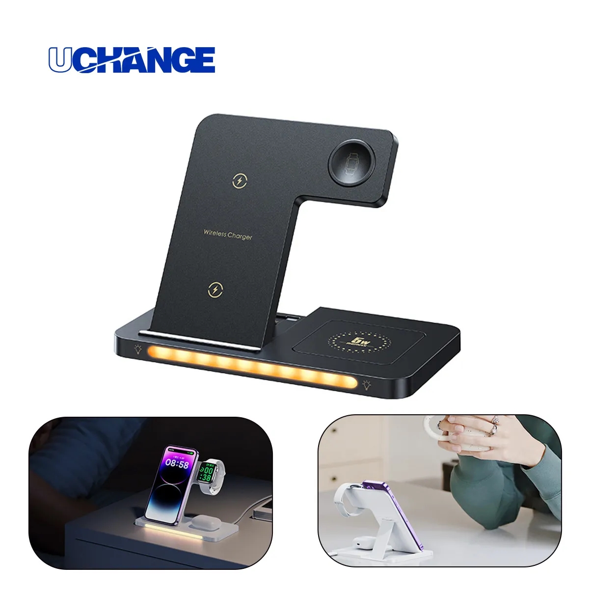 3-In-1 Wireless Charging Station With Ambient Light 8
