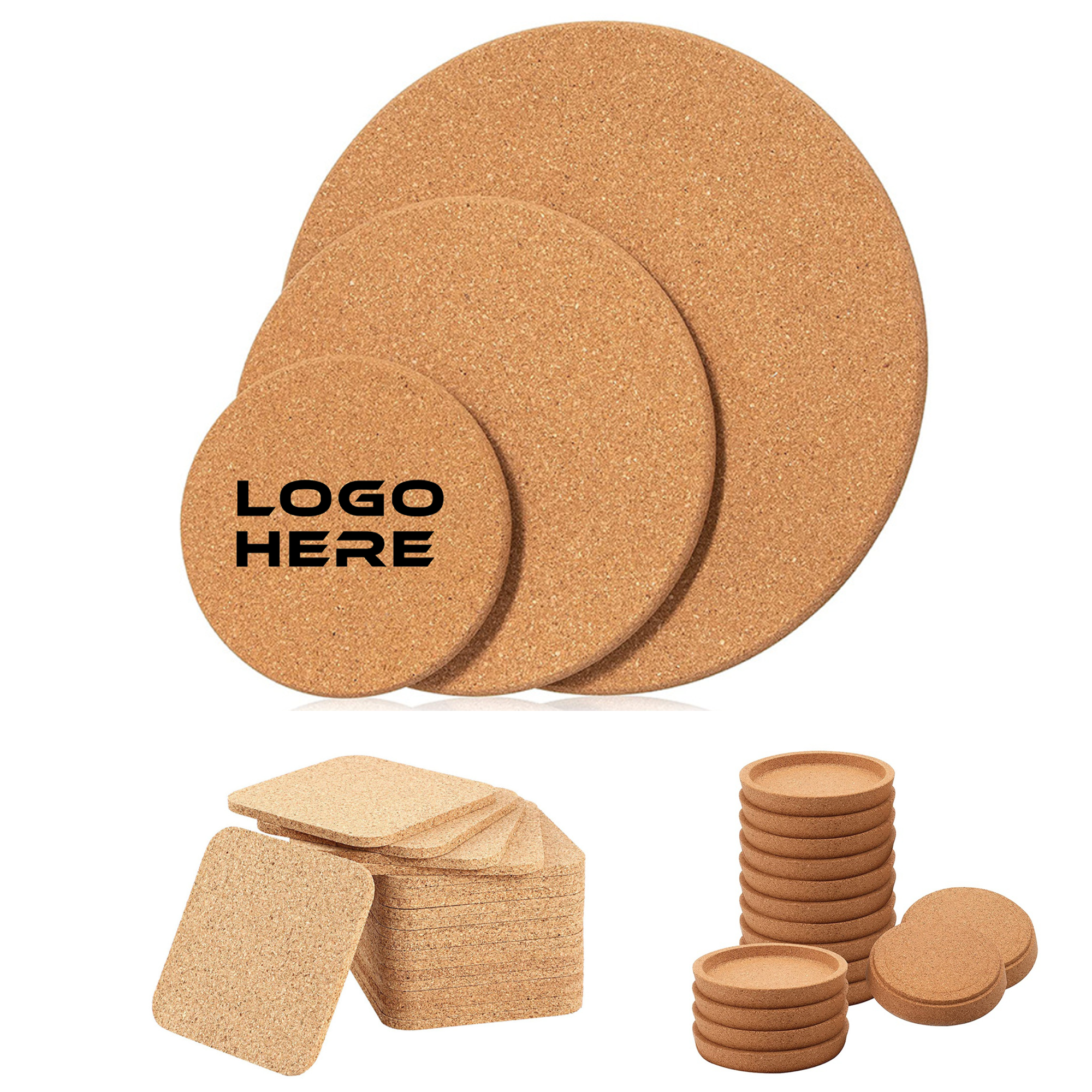 Customizable Round Cork Coasters 3