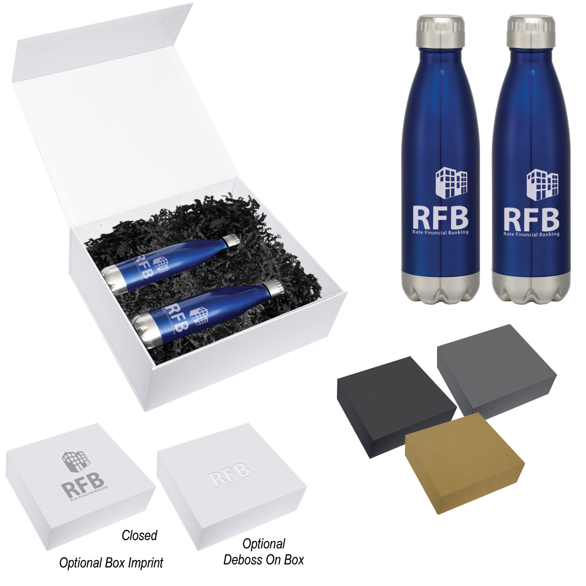 16 Oz. Swiggy Stainless Steel Bottle Gift Set, custom water bottle with logo imprint 2