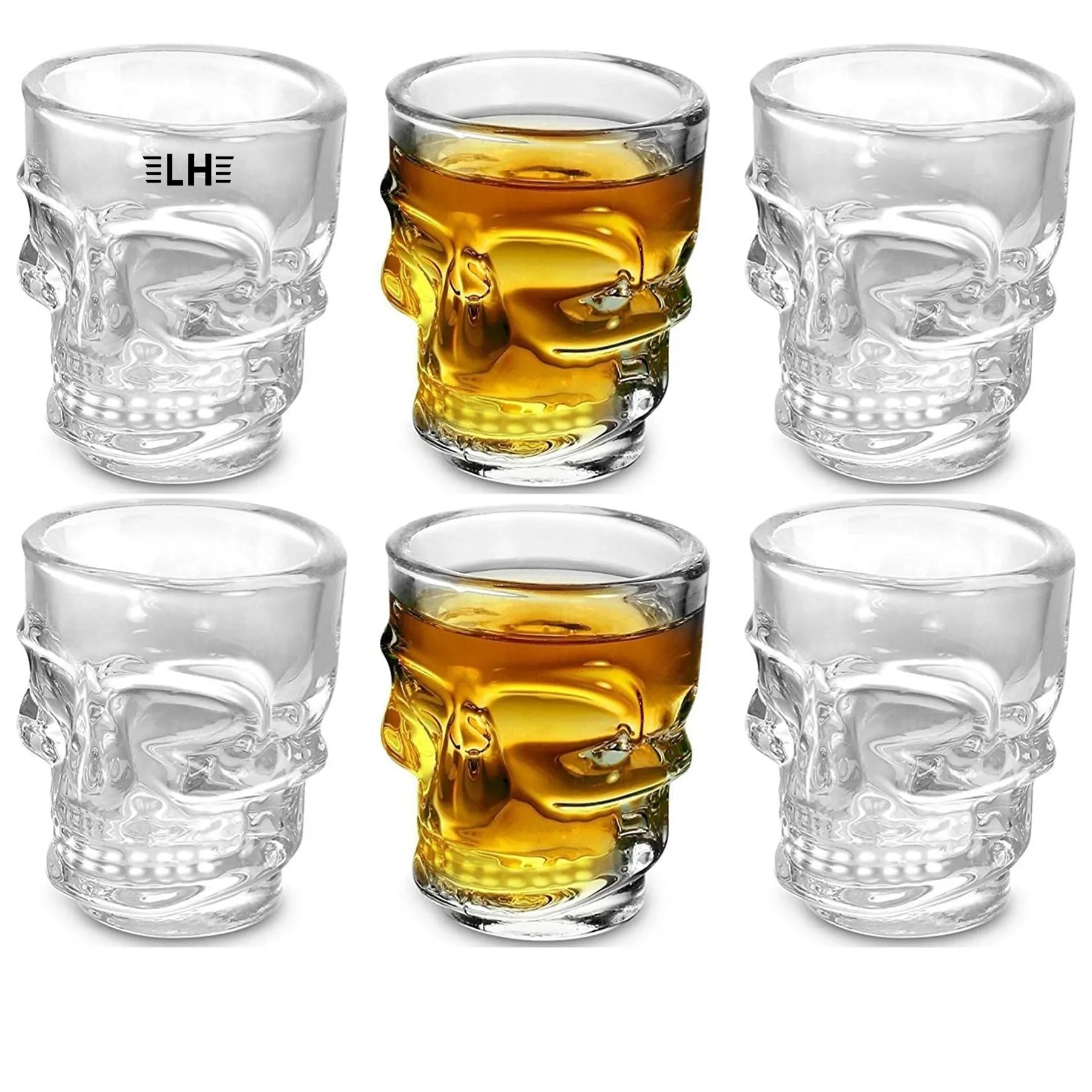 Skull Face Heavy Base Whiskey Shot Glasses 2