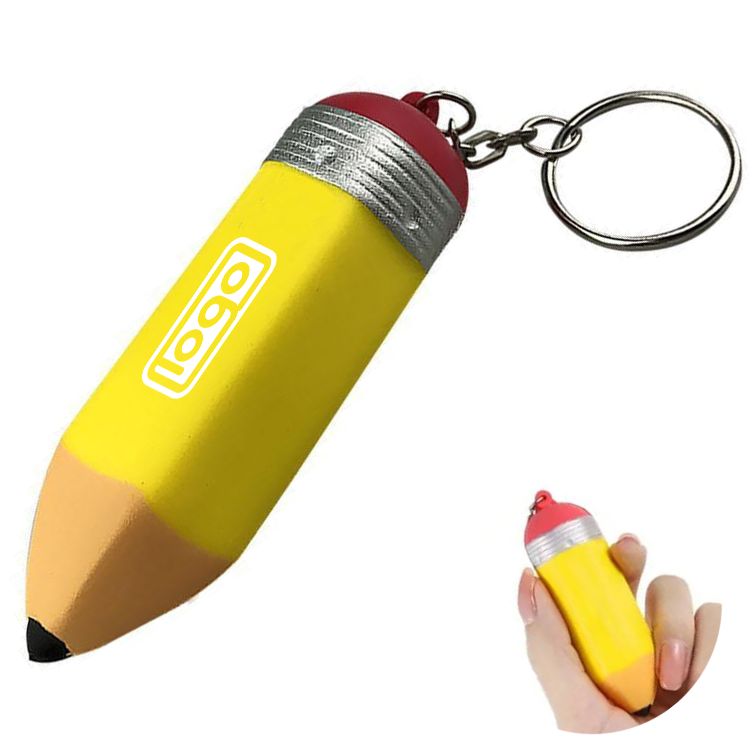 PU Foam Pencil Shape Stress Reliever Toy Keychain 1