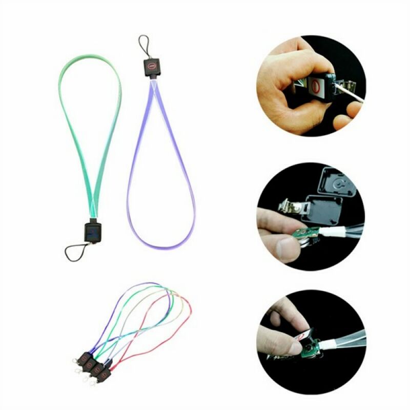 Light Up 3/8 '' Width Lanyard With Badge Clip