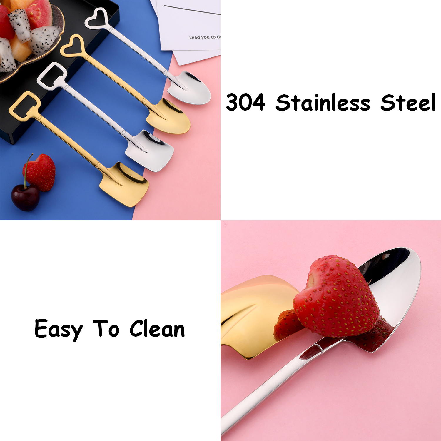Kitchen Stainless Steel Fruit Dessert Shovel Spoons 7