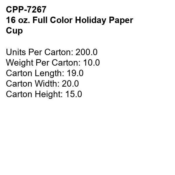 16 oz. Full Color Holiday Paper Cup 3