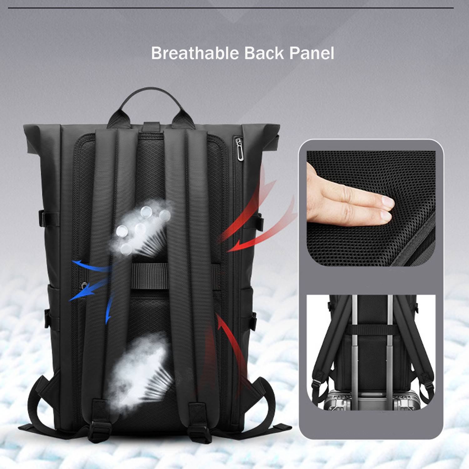 Expandable Lightweight Waterproof Travel Oxford Backpack 6