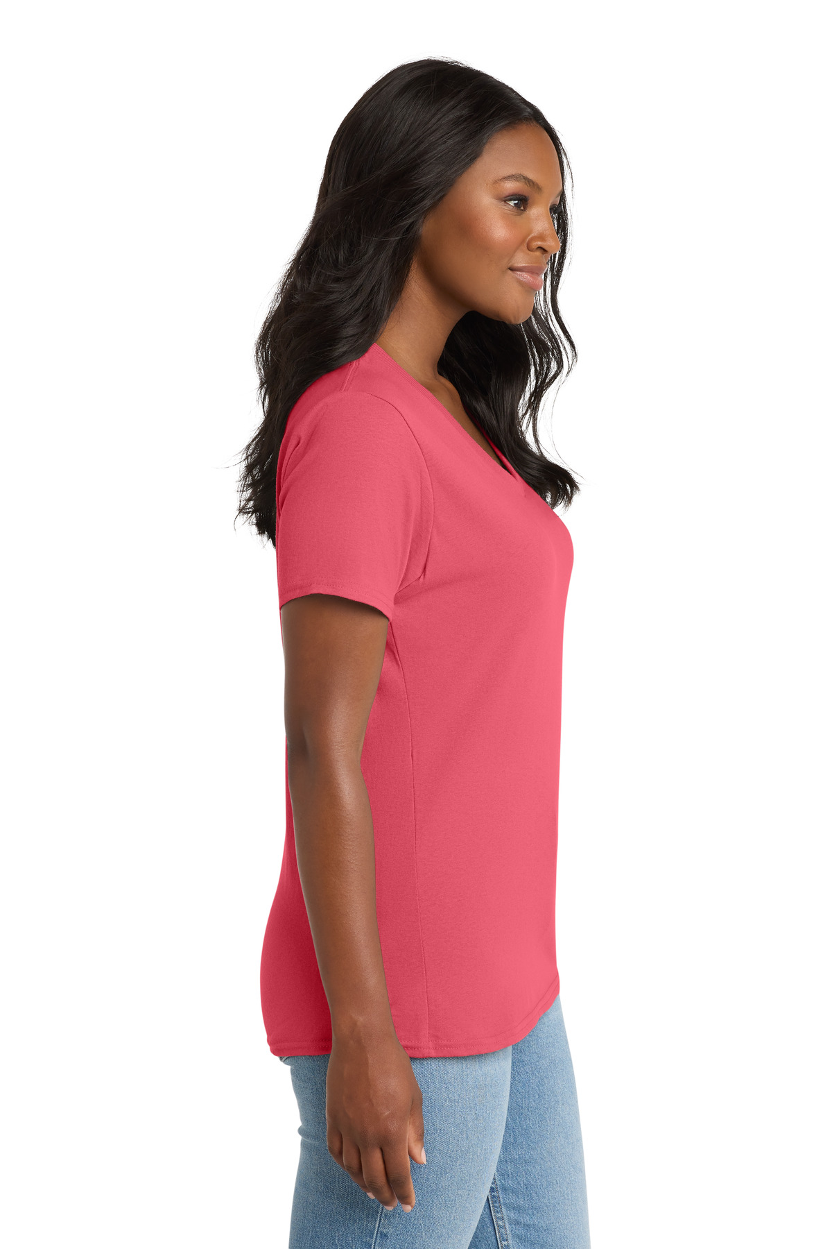 Port & Co Women's Core Cotton V-Neck Tee. LPC54V 3