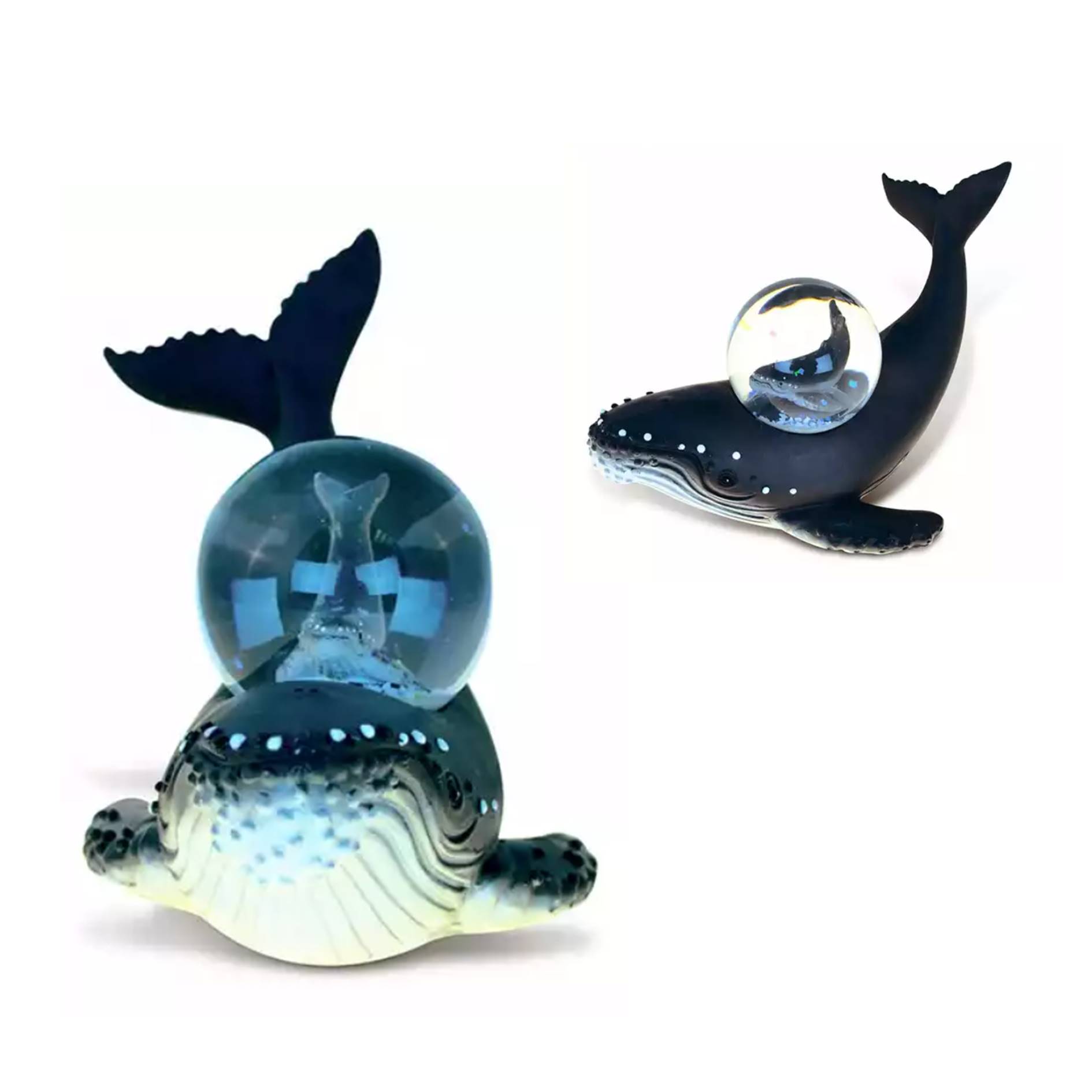 Custom Whale Snow Globe Ornament 2