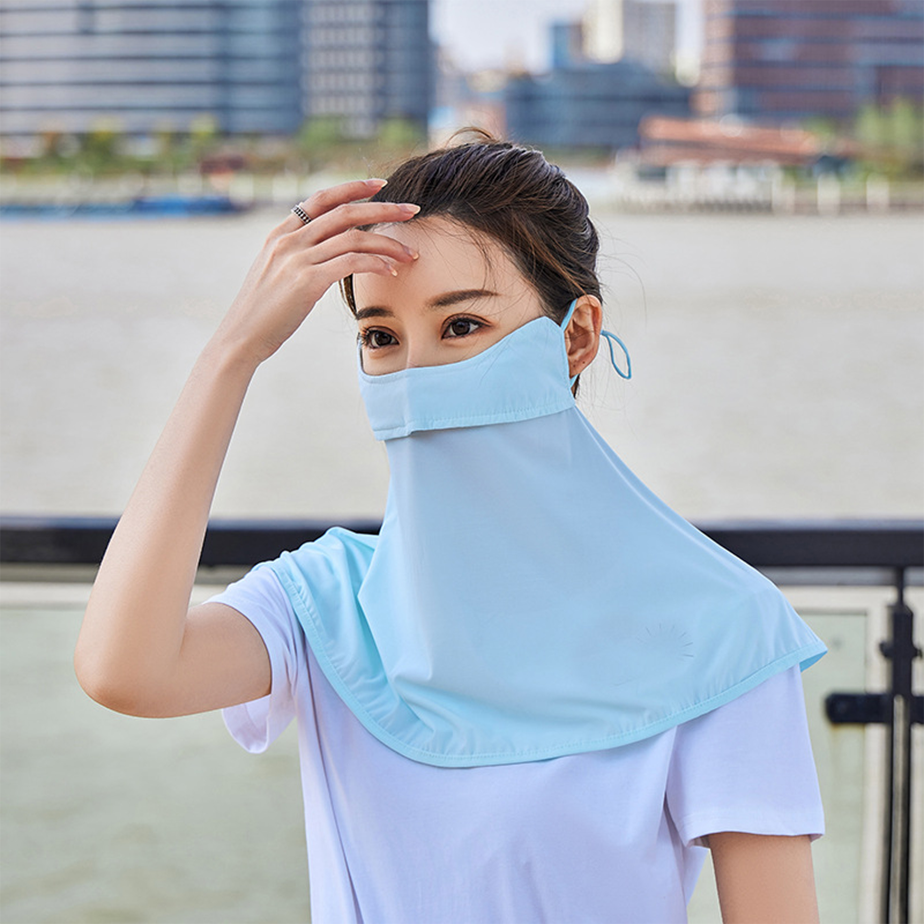 Ice Silk UV Protection Face Cover Scarf for Women 5