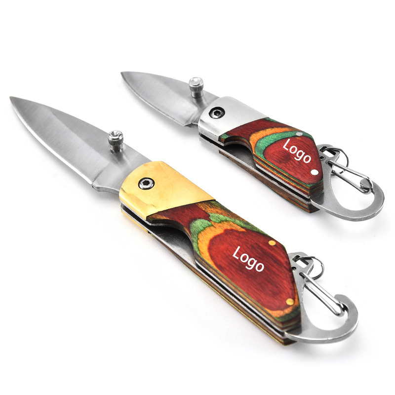 Stainless Steel Folding Pocket Knife with Key Chain 7