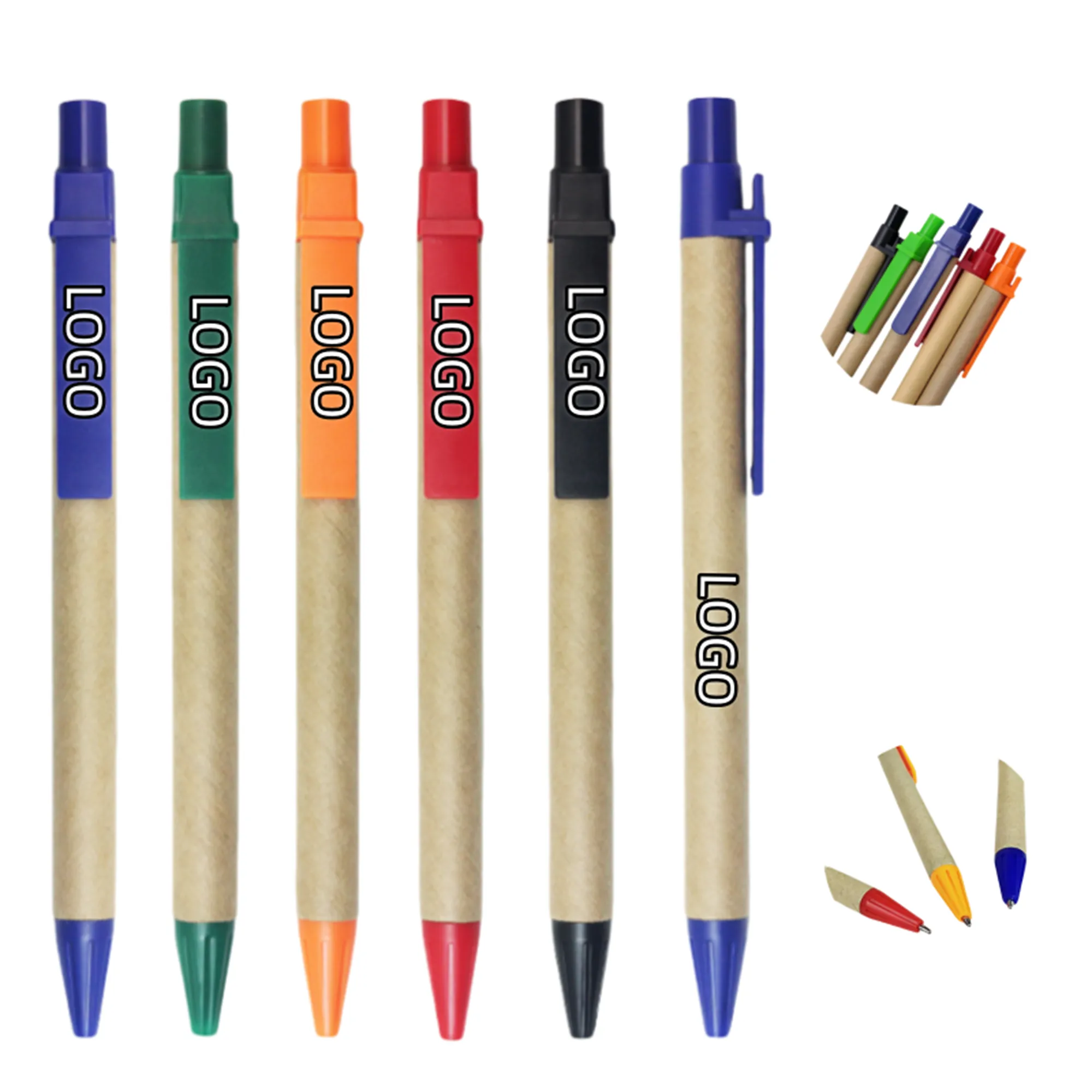 Green Kraft Paper Stick Ballpoint Pen