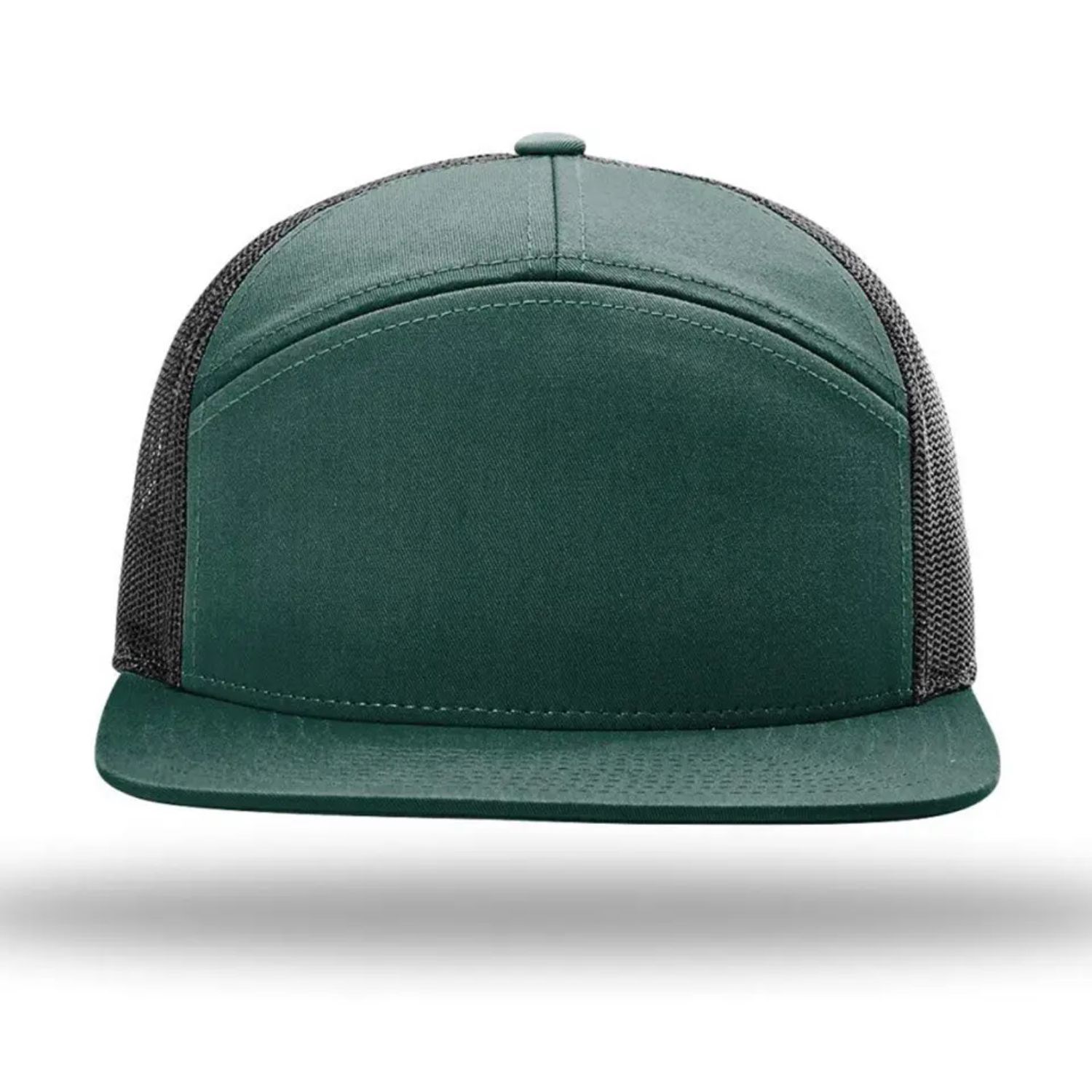 Premium 7-Panel Mesh Back Cap Flat Bill Trucker Hat with Snapback Closure 2