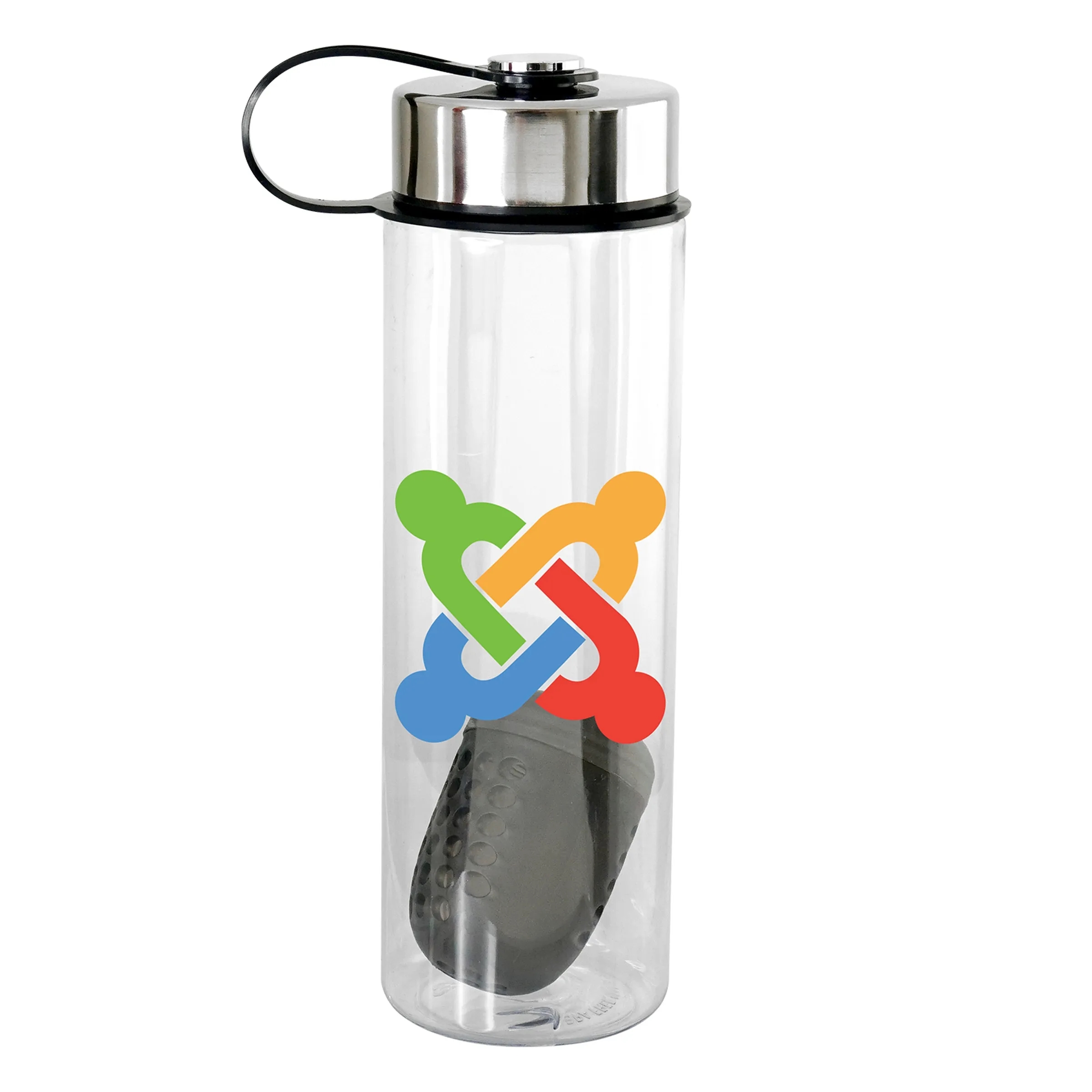 Metal Lanyard Lid 24 oz. Bottle With Floating Infuser, custom water bottle with logo imprint 4
