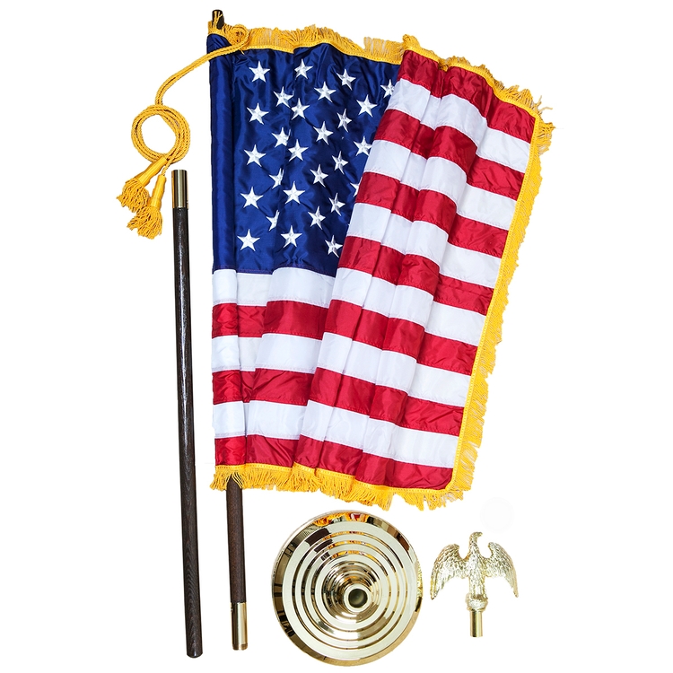 8' US Indoor Parade Set with 3' x 5' Nylon Flag 2
