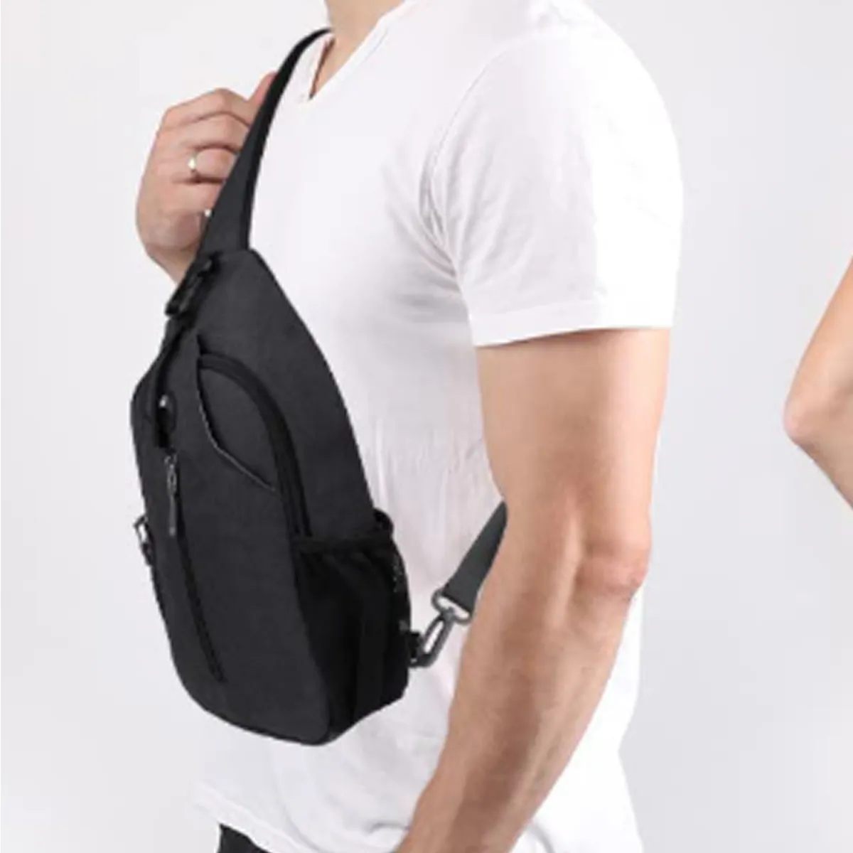 Anti-Theft Crossbody Sling Bag w/ Earphone Port Mash Pockets 3