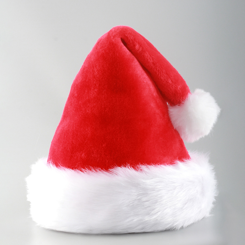 Santa Hat Holiday Unisex Velvet Comfort Extra Thicken Santa Xmas Hat 2