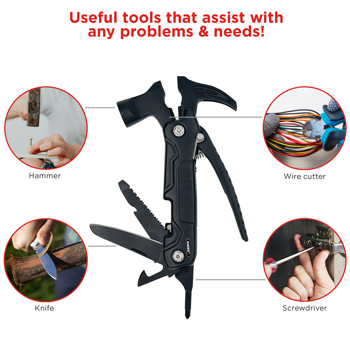Best Buddy Tools® Tactical Survival Multi-Tool Hammer 9