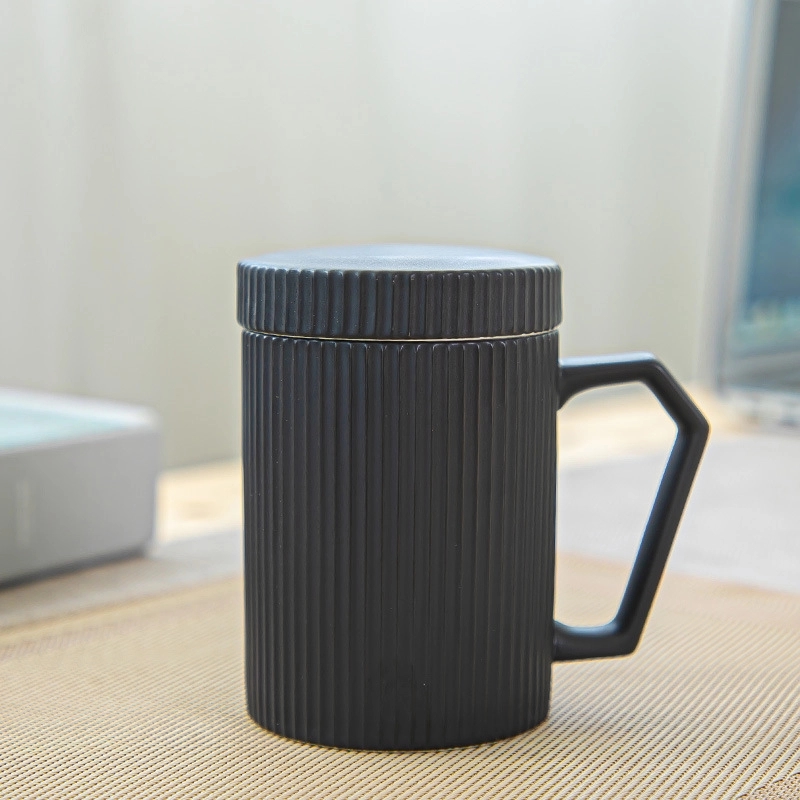 Custom 12 Oz Creative Striped Ceramic Mug 3