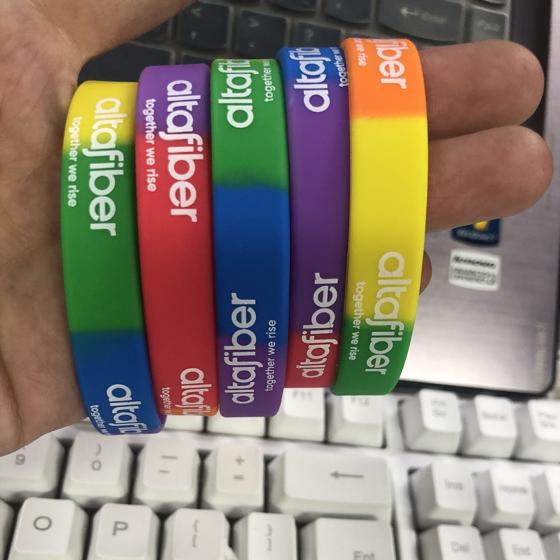 Gay Pride Wristbands Lesbian Rainbow Silicone Bracelets 6