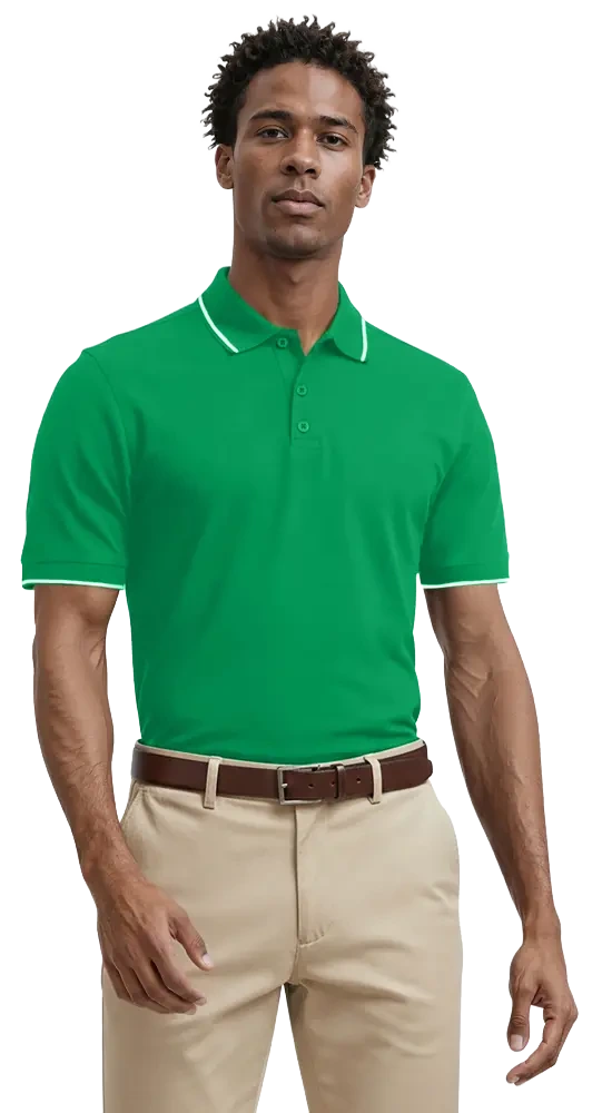 Men's Striped Trim Value Wicking Polo 65