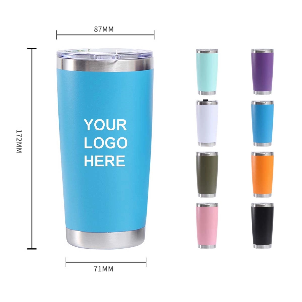 20 Oz. Stainless Steel Travel Mug With Lid 1