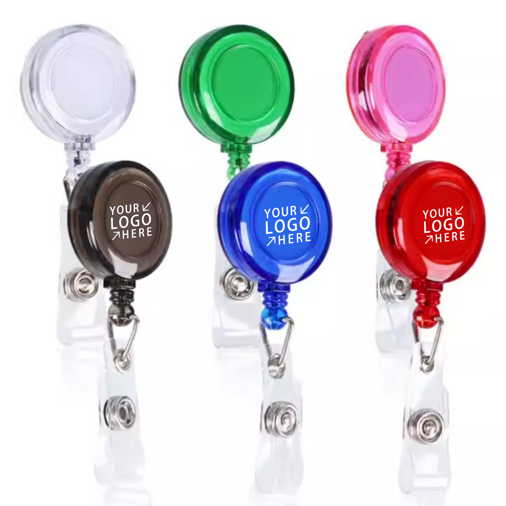 Retractable Round Badge Holder w/ Clip 2