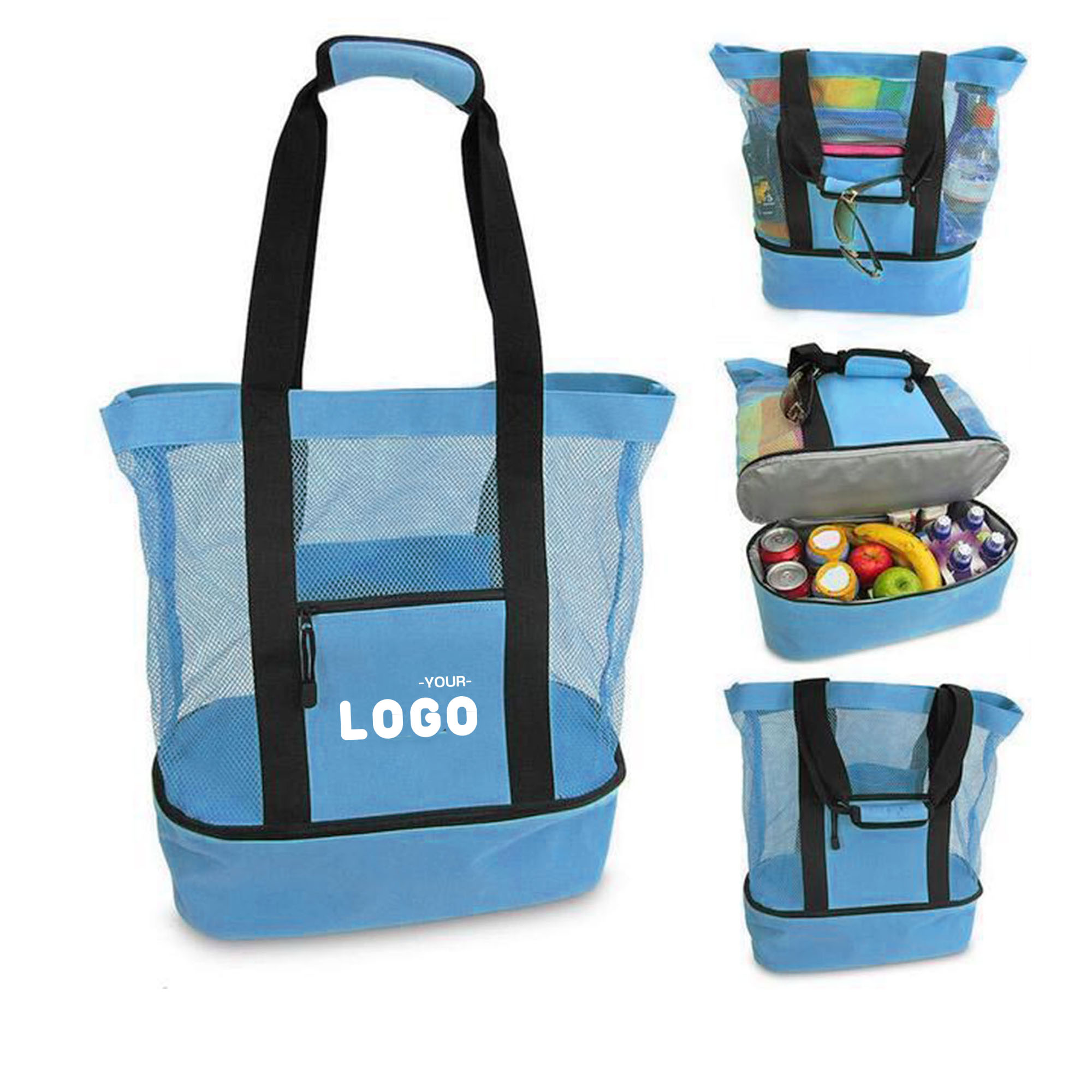 Picnic-Ready Insulated Mesh Beach Sack 2