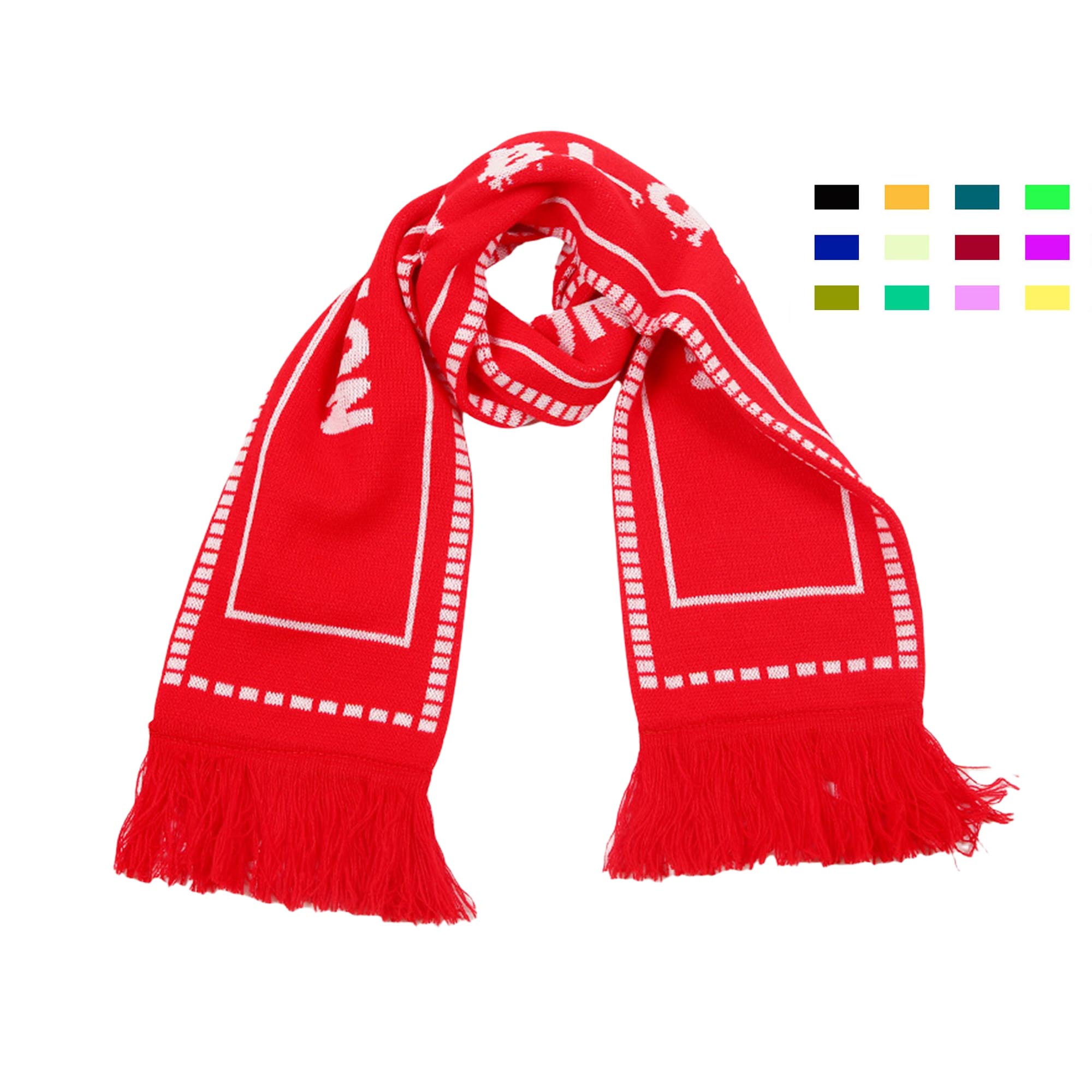 MOQ20 Knitted Warm Cotton Scarf With Tassel 4