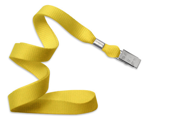 5/8" Blank Lanyard w/Bulldog Clip (Yellow) 1