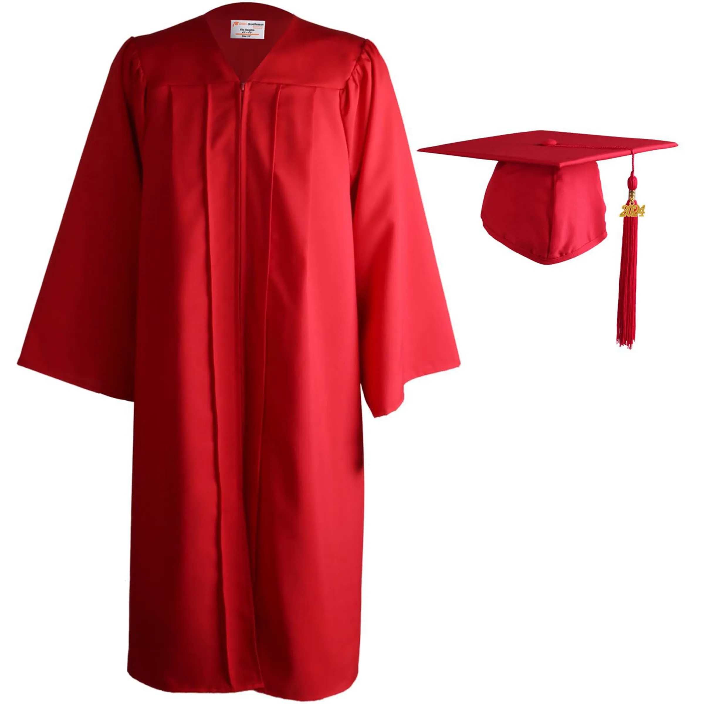 Polyester Matte Graduation Hat And Dress Paired With Tassels 13