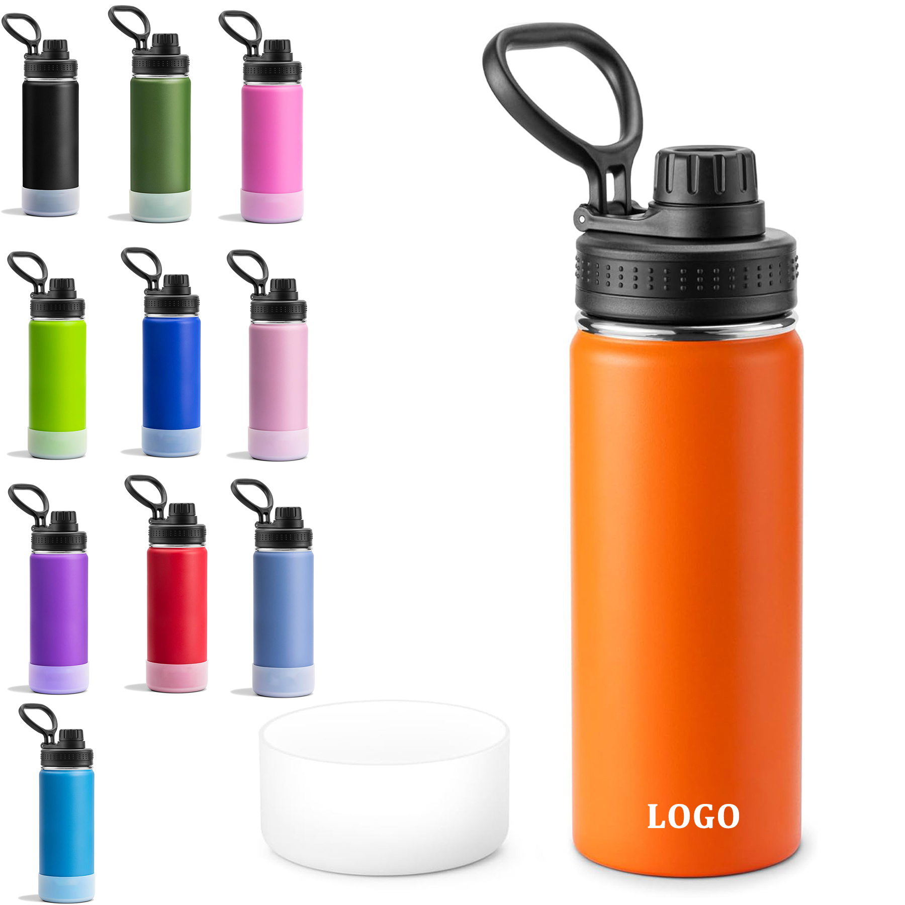 Stainless Steel Insulated Silicone Base Sleeve Water Bottle 3