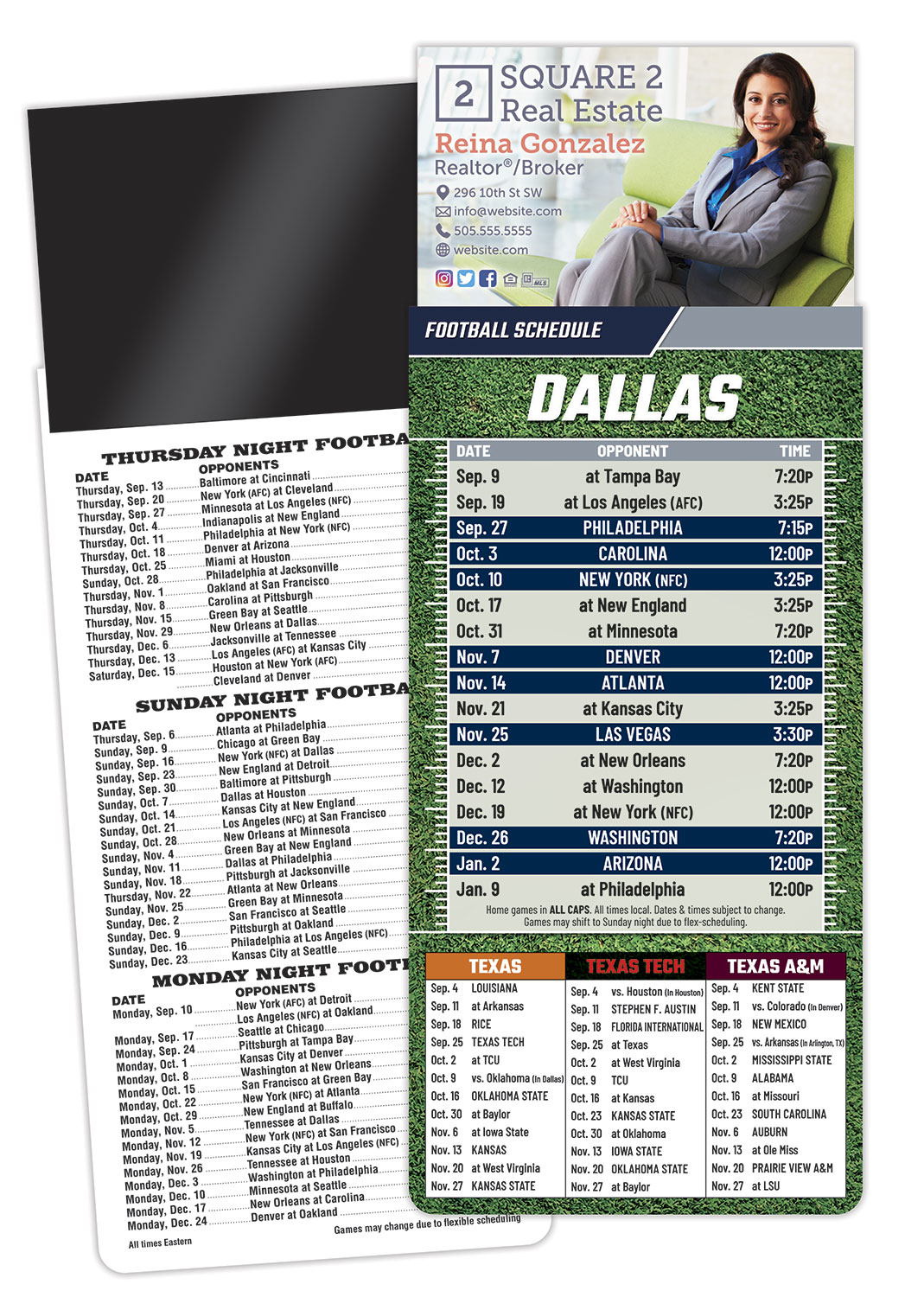 Magna-Card Business Card Magnet Football Schedules (3.5x9) 1