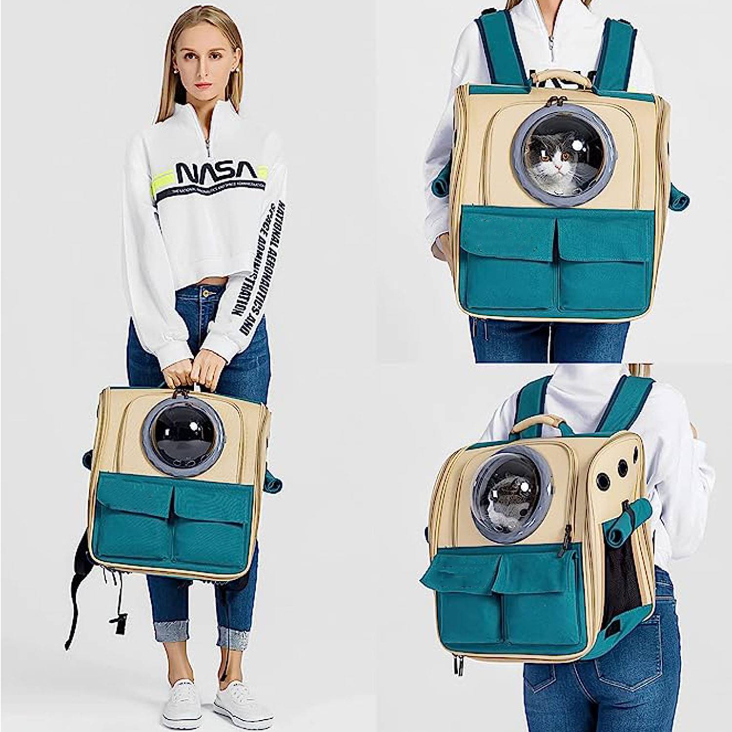Go Out And Carry A Cat Backpack With Two Shoulders 3