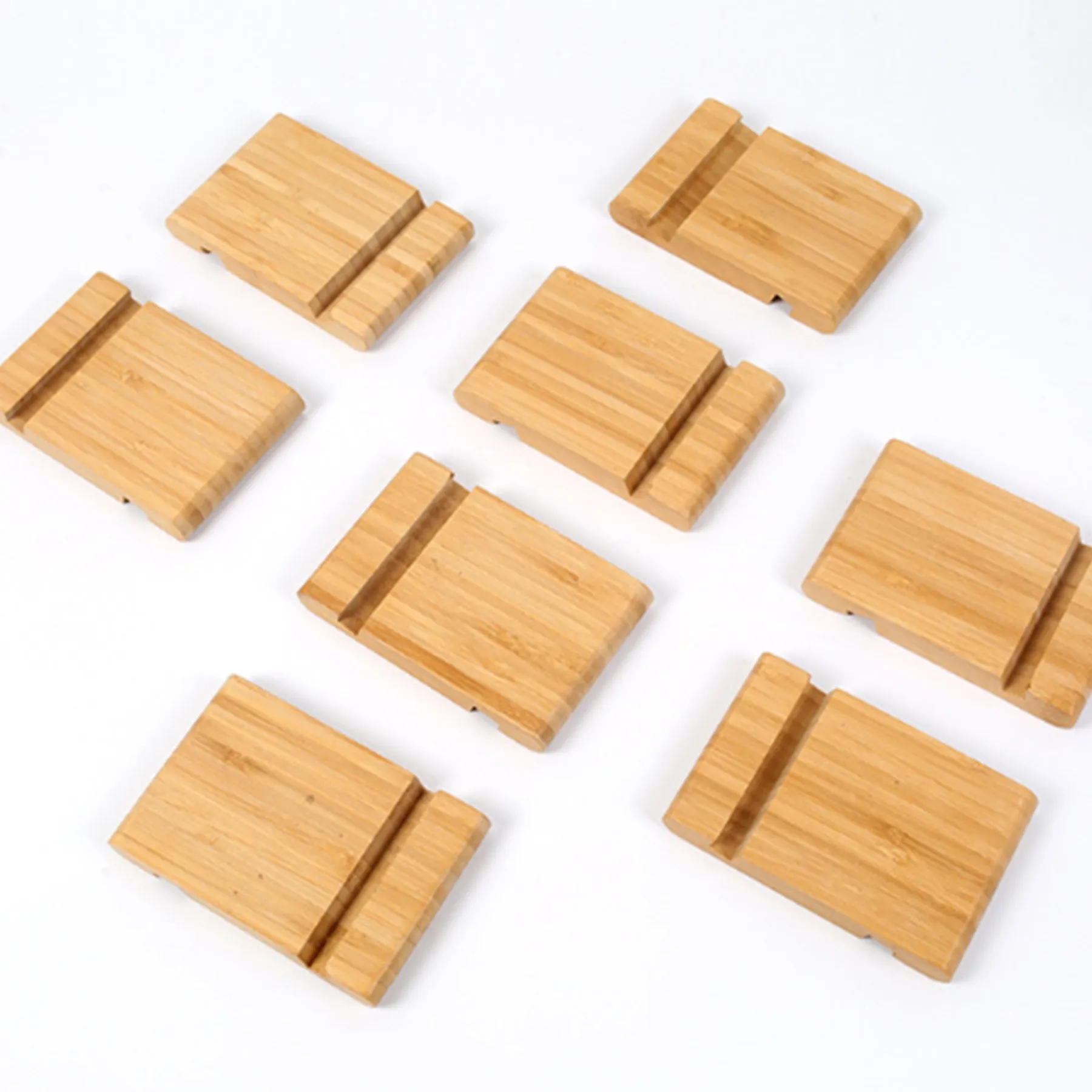 Bamboo Wood Single Tier Cell Phone Holder 4